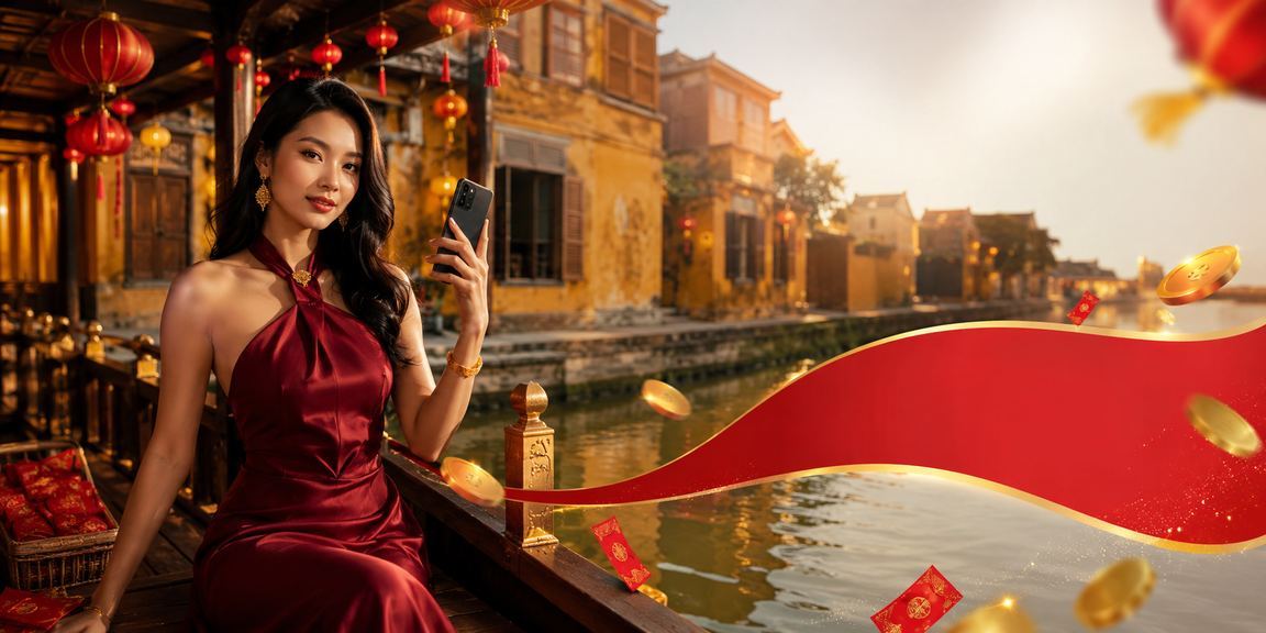 Lồng đèn đỏ và bao lì xì khuyến mãi đặc trưng mùa lễ hội tại Hội An