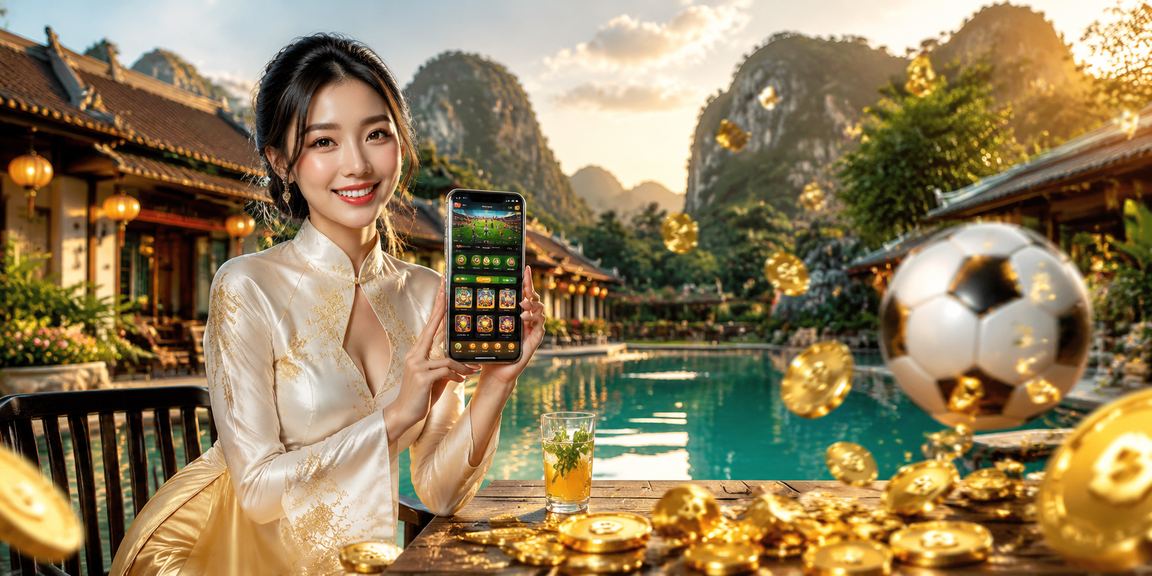 Người phụ nữ mặc áo dài trải nghiệm ứng dụng casino tại Ninh Bình